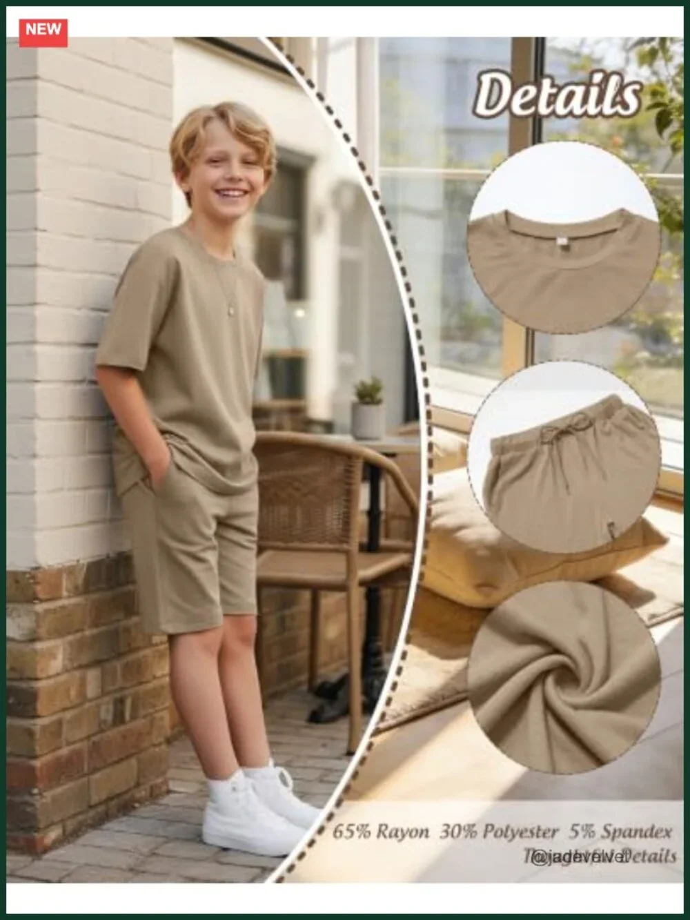 Boys 2 Piece Crewneck Short Sleeve Shorts Set Back to School